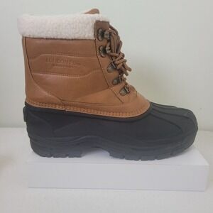 London Fog Size 11 Snow Boots Mens Brown Duck Winter Insulated